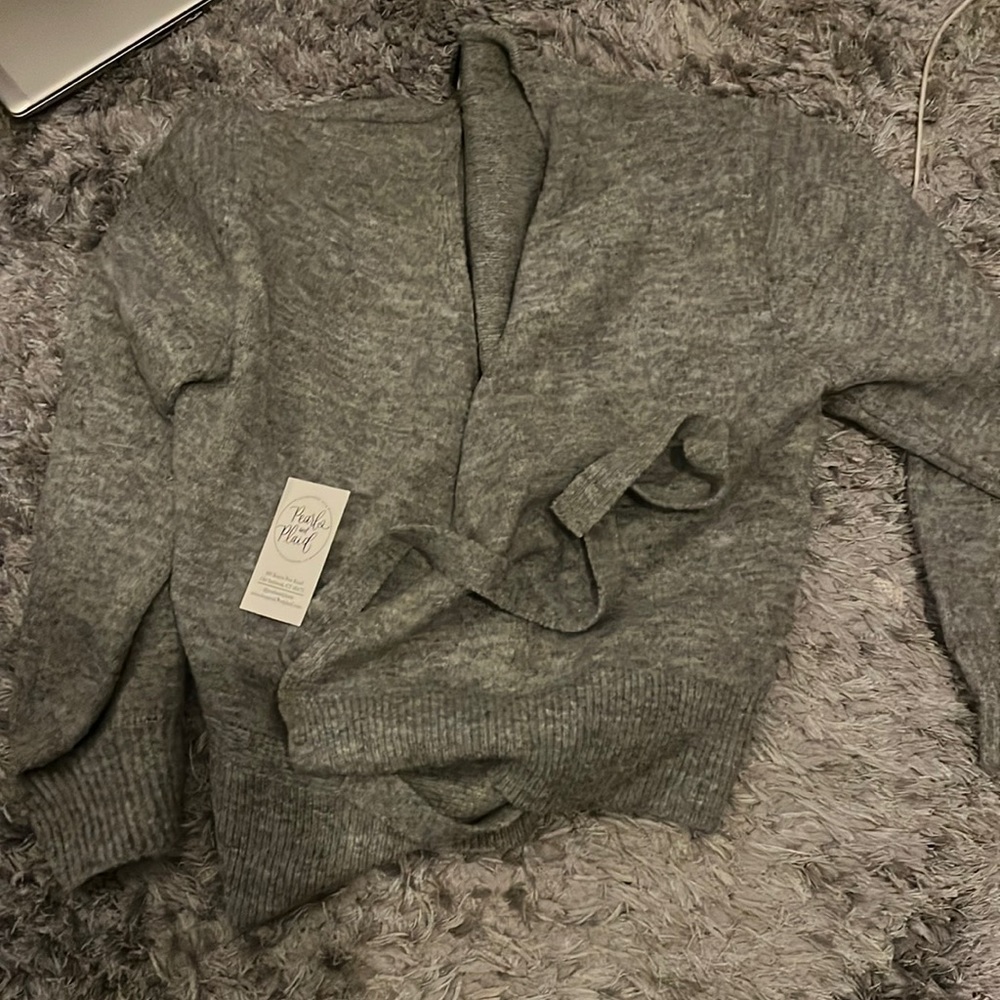 New with tags grey wrap sweater